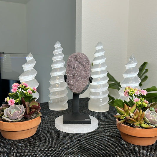 Lavender Sugar Amethyst on Metal Base LSA42