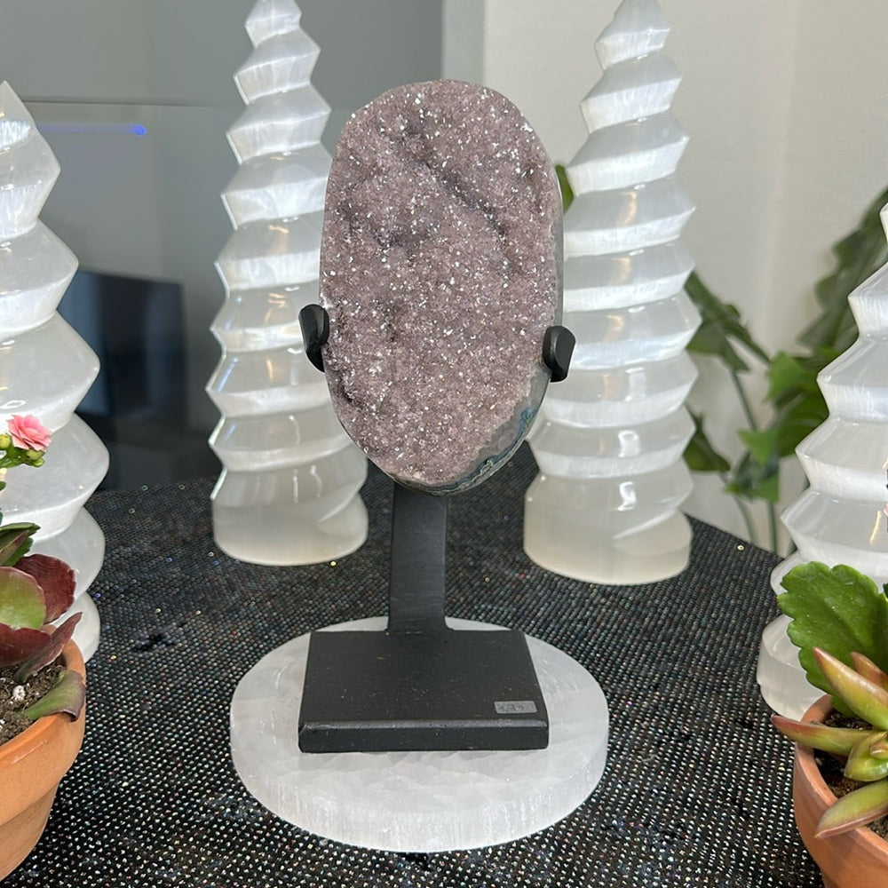 Lavender Sugar Amethyst on Metal Base LSA42