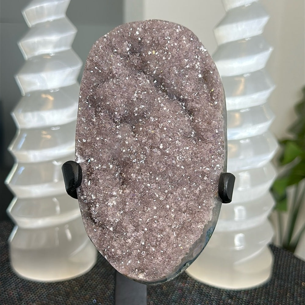 Lavender Sugar Amethyst on Metal Base LSA42