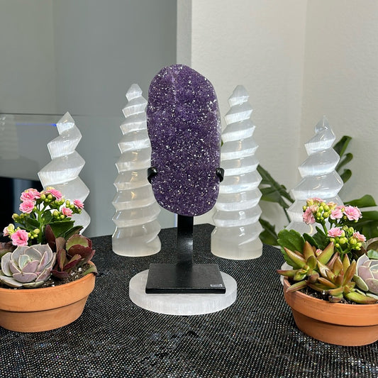 Flower Amethyst on Metal Base FA52