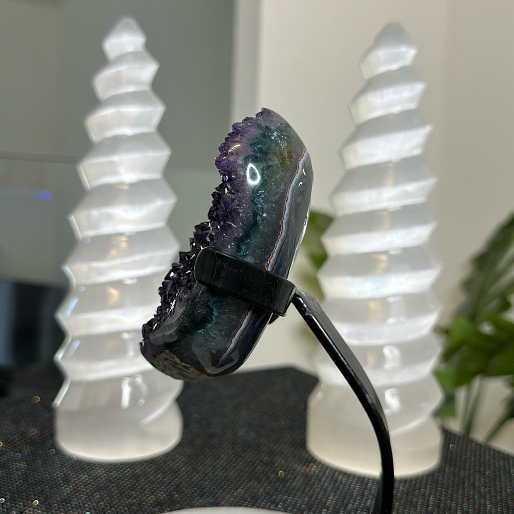 Amethyst Green Banding on Metal Base AGB25