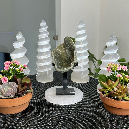 Minty Green Amethyst on Metal Base MGA17