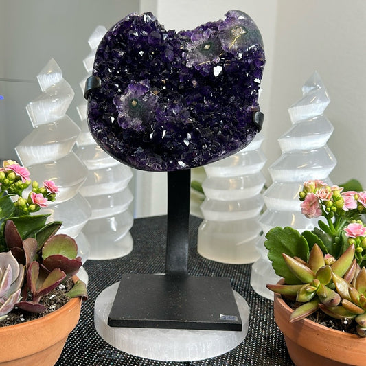 Grape Jelly Purple Flower Stalicite Amethyst Statement Piece GJP54