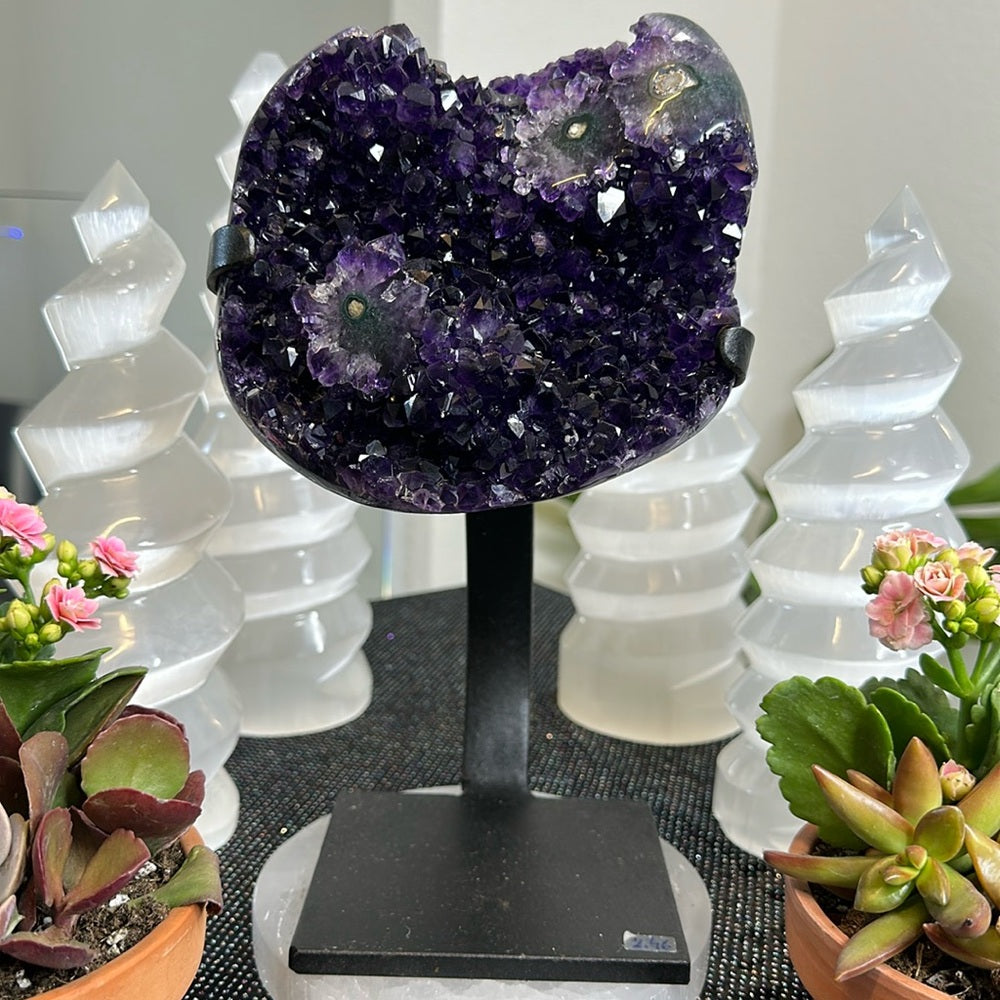 Grape Jelly Purple Flower Stalicite Amethyst Statement Piece GJP54
