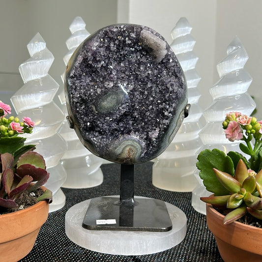Galaxy Amethyst with Calcite & Green Jasper GAC48
