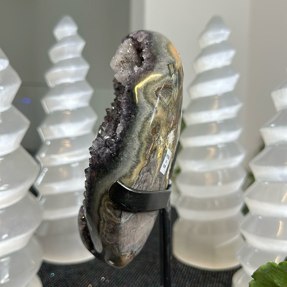 Galaxy Amethyst with Calcite & Green Jasper GAC48