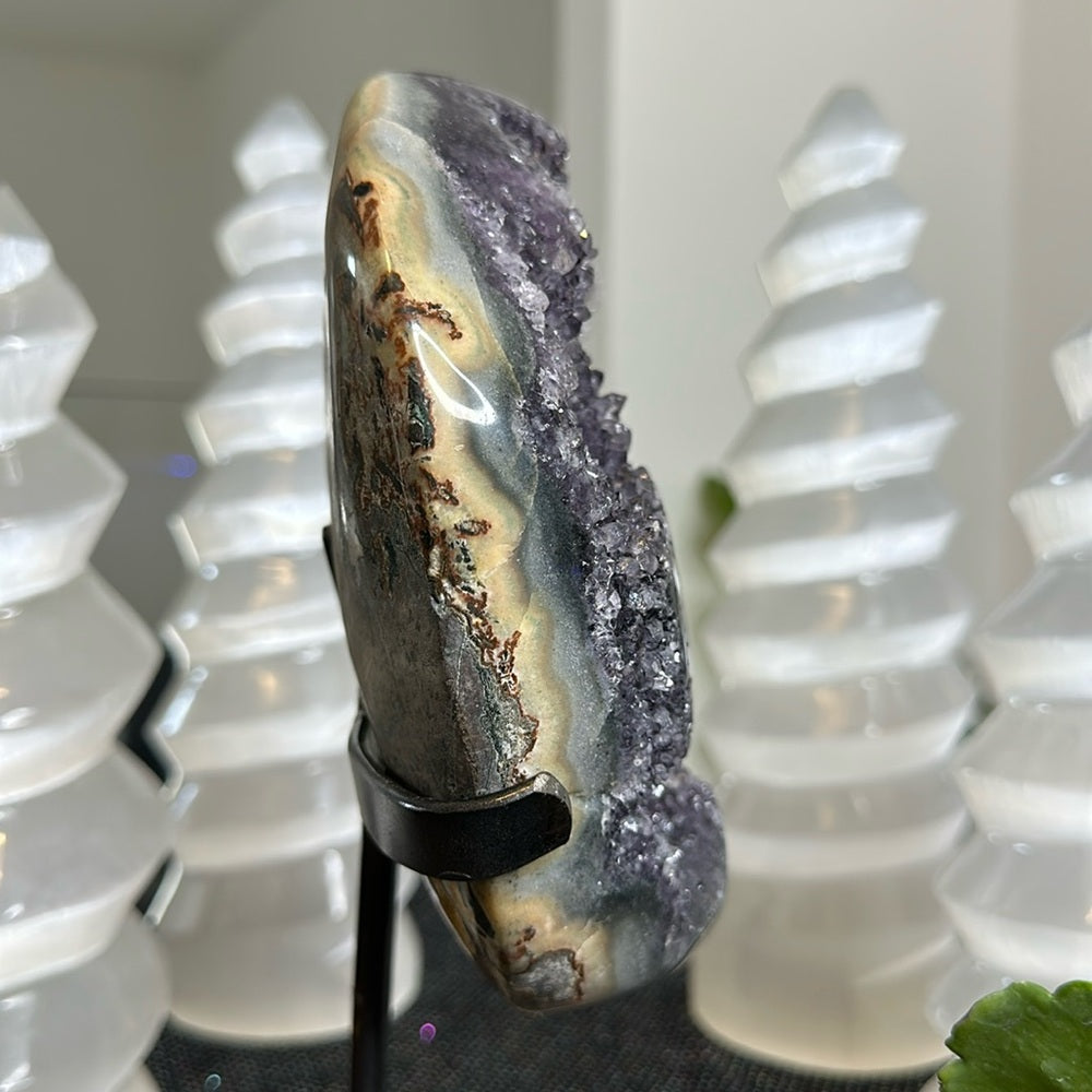 Galaxy Amethyst with Calcite & Green Jasper GAC48