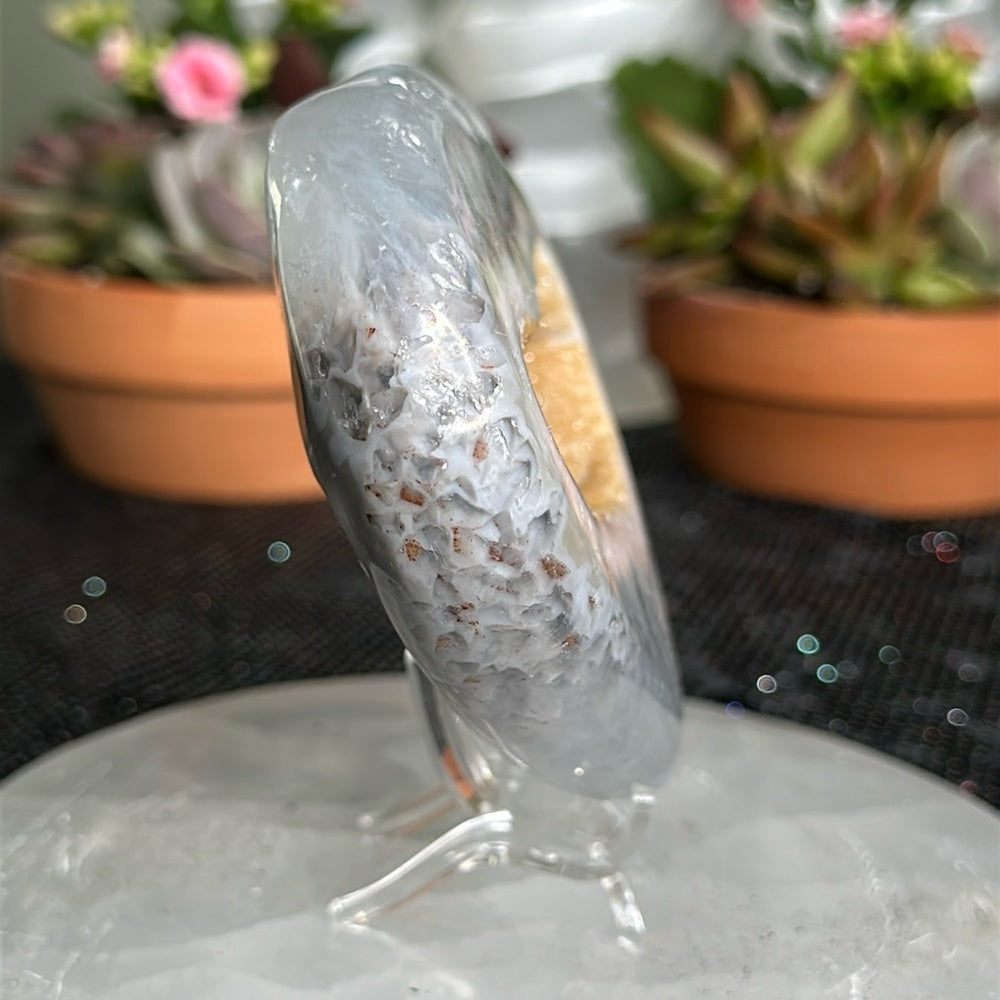 Gray & Brown Sugar Druzy Heart GBS74