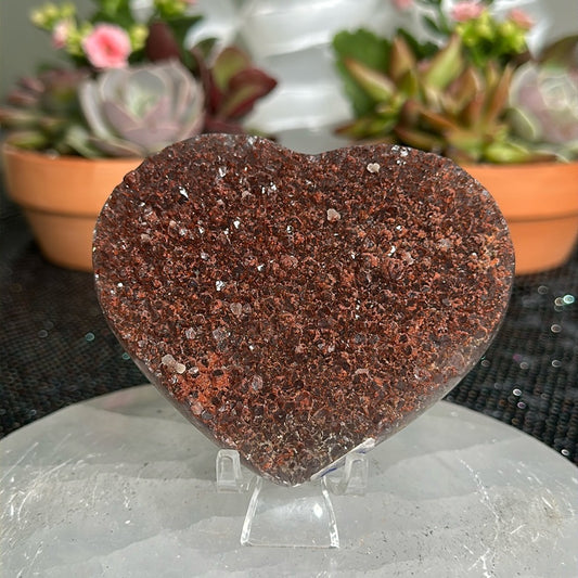 Red/Brown Sugar Druzy Heart RBS34