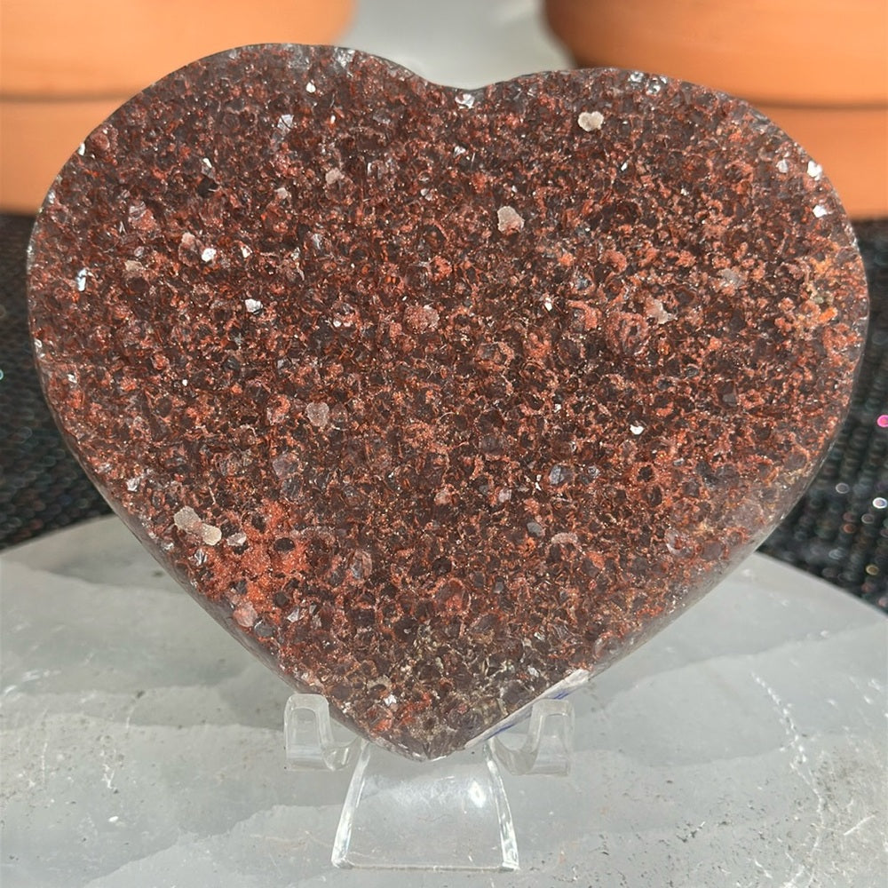 Red/Brown Sugar Druzy Heart RBS34