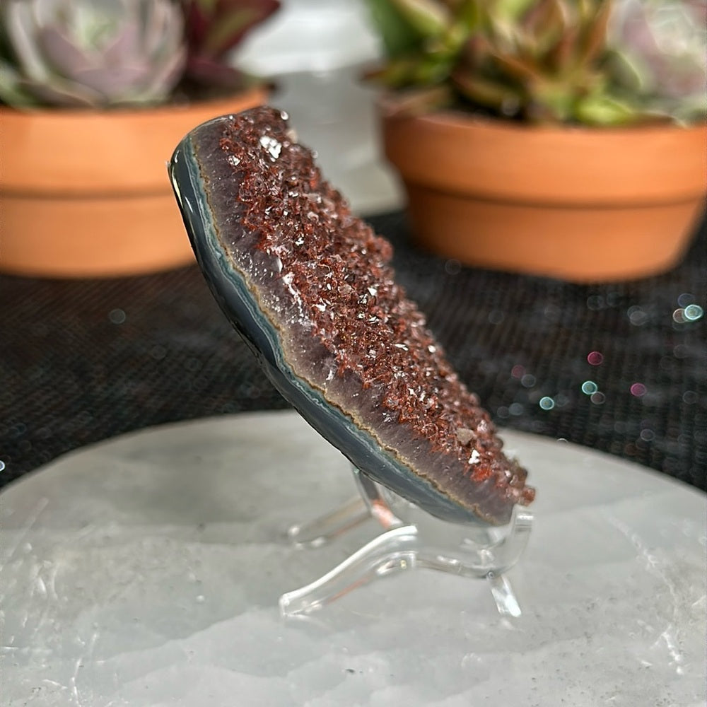 Red/Brown Sugar Druzy Heart RBS34
