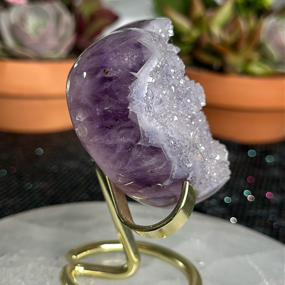 Purple Sugar Druzy Heart SDH50
