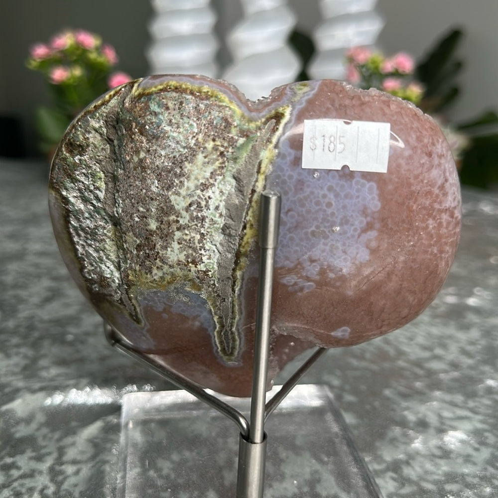 Brown & Green Sugar Druzy Heart BGS98