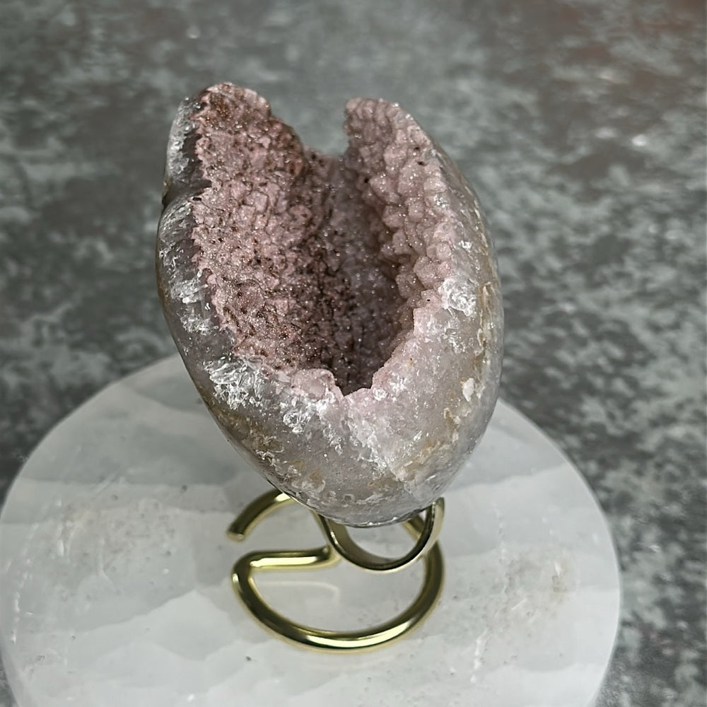 Brown & Pink Sugar Druzy Heart BPS103
