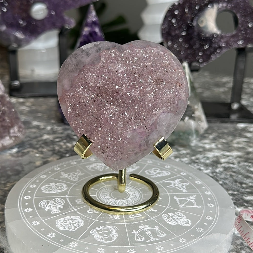 Sugar Pastel Pink amethyst agate heart SDP2