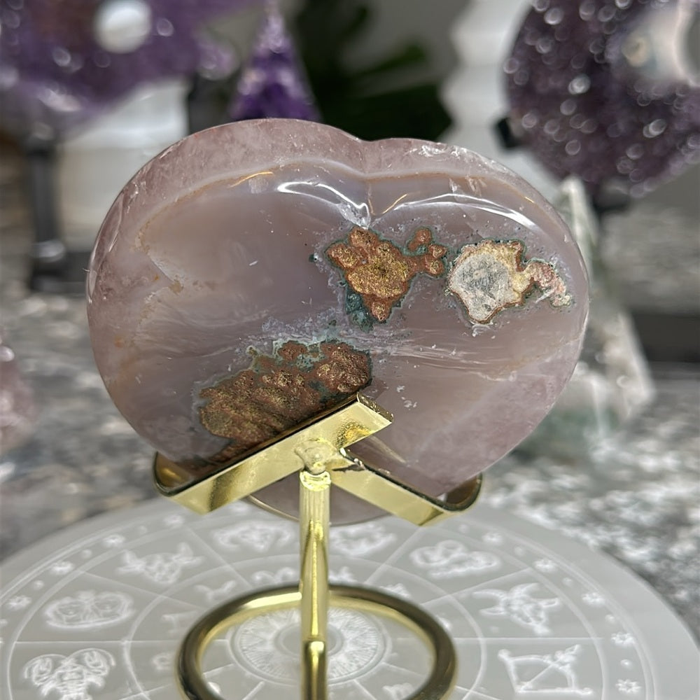 Sugar Pastel Pink amethyst agate heart SDP2