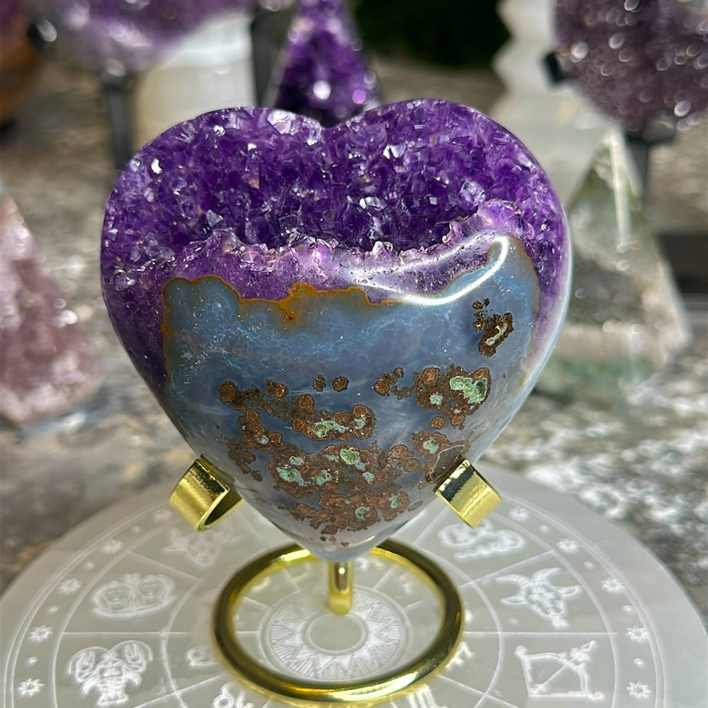 Druzy amethyst agate heart 💜 DAH3