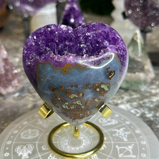 Druzy amethyst agate heart 💜 DAH3