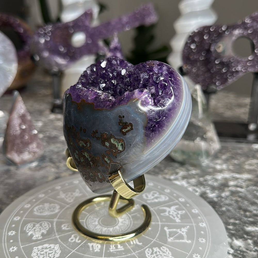 Druzy amethyst agate heart 💜 DAH3