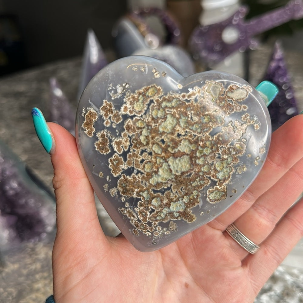 Druzy amethyst agate heart 💜 DAH3