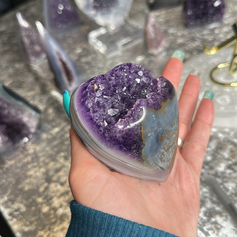 Druzy amethyst agate heart 💜 DAH3