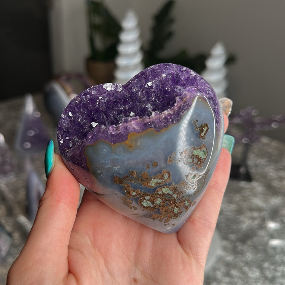 Druzy amethyst agate heart 💜 DAH3