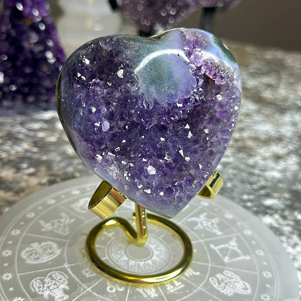 Druzy amethyst agate heart 💜 DAH5