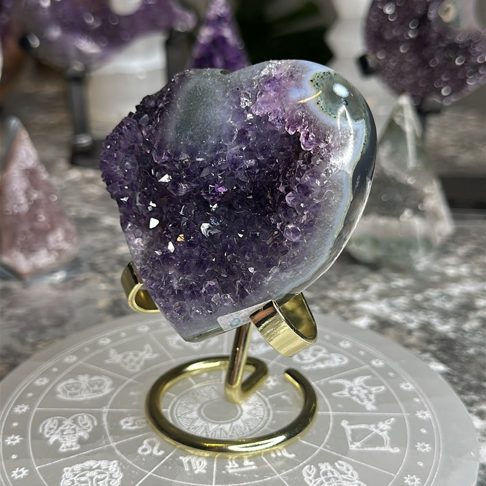 Druzy amethyst agate heart 💜 DAH5