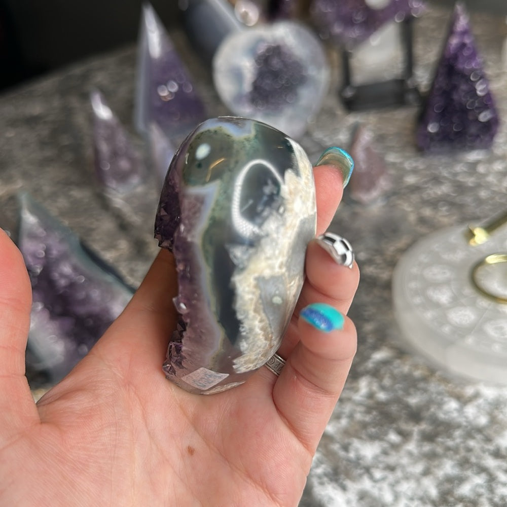Druzy amethyst agate heart 💜 DAH5