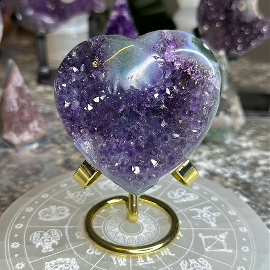 Druzy amethyst agate heart 💜 DAH5