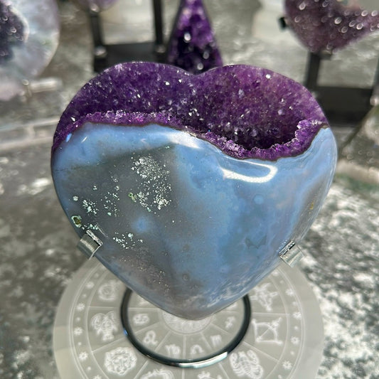 Druzy amethyst agate heart 💜 DAH10