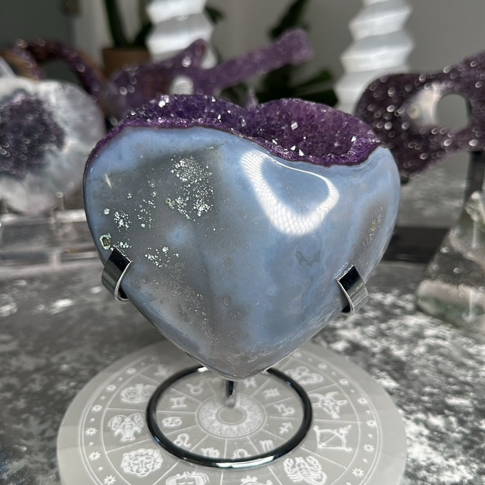 Druzy amethyst agate heart 💜 DAH10