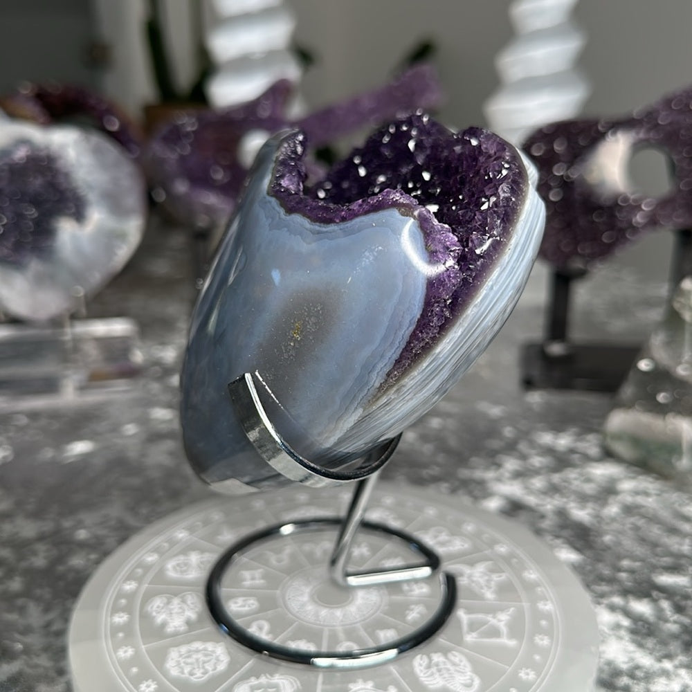Druzy amethyst agate heart 💜 DAH10