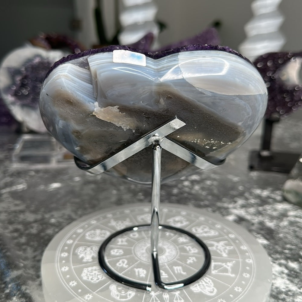 Druzy amethyst agate heart 💜 DAH10