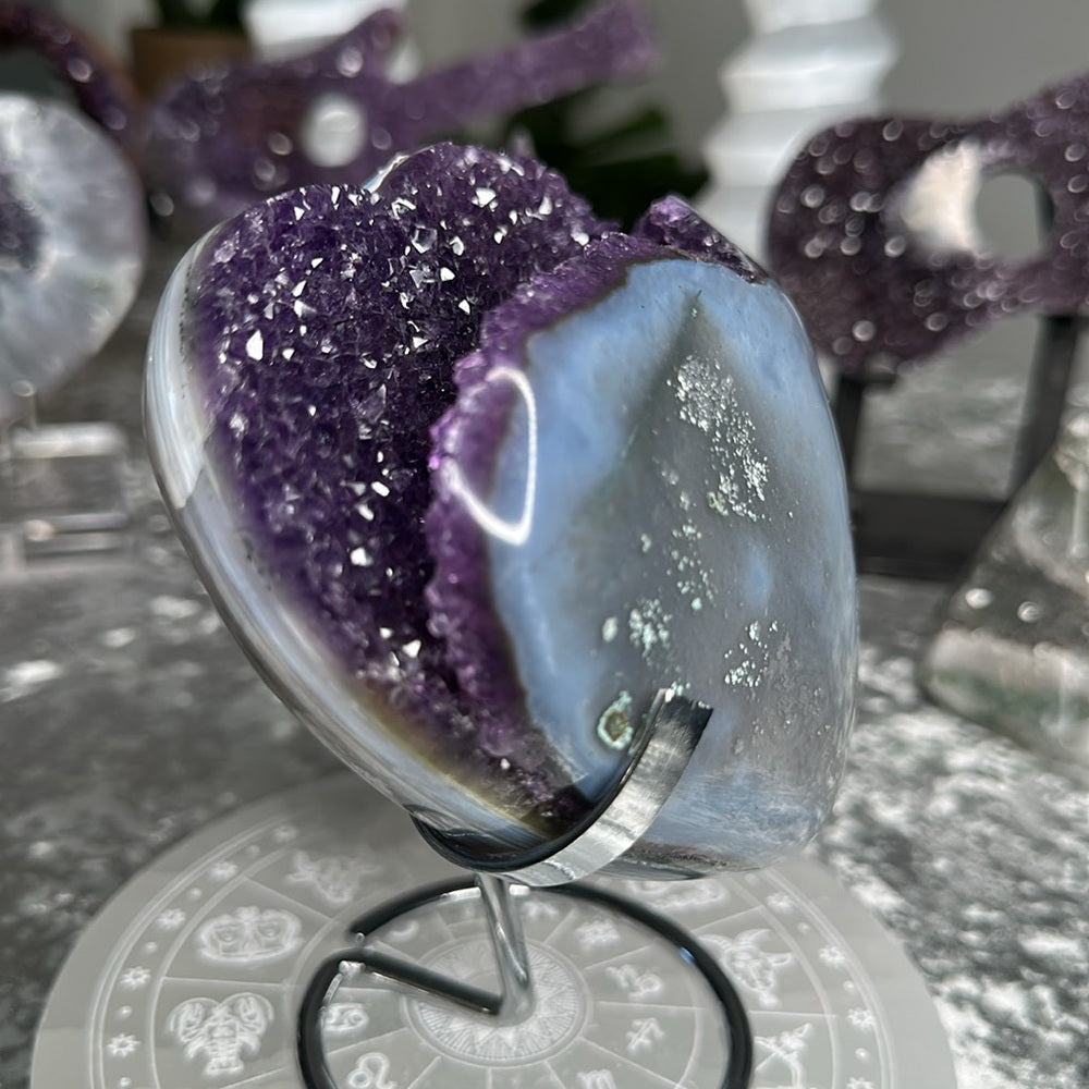 Druzy amethyst agate heart 💜 DAH10