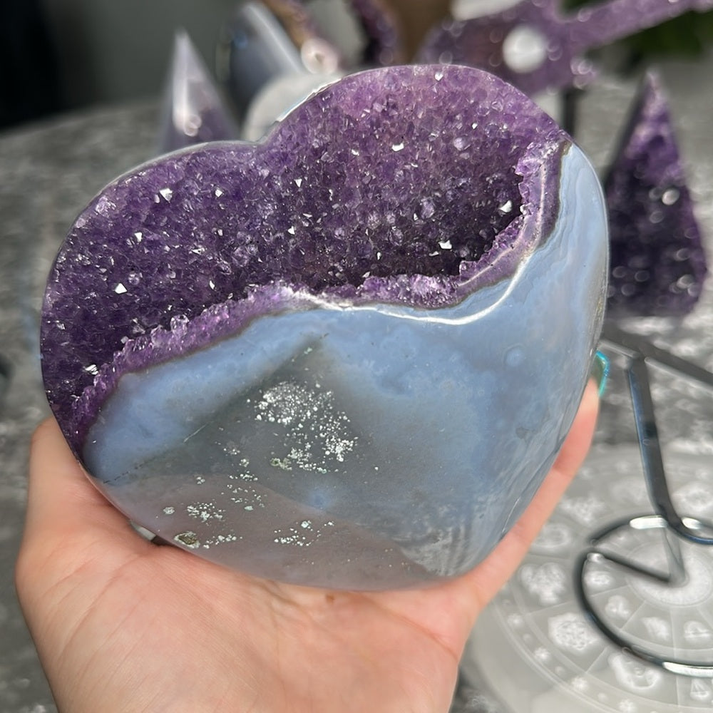 Druzy amethyst agate heart 💜 DAH10