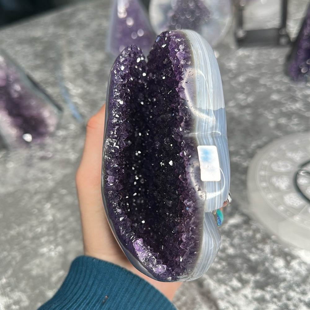 Druzy amethyst agate heart 💜 DAH10