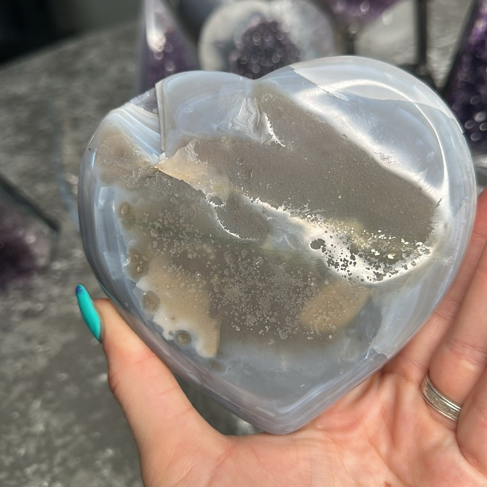 Druzy amethyst agate heart 💜 DAH10