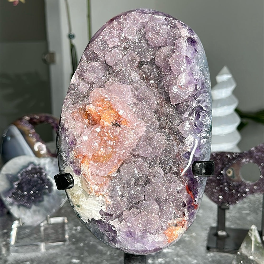 Super Galaxy Amethyst w/ Orange Calcite Statement Piece SGA07
