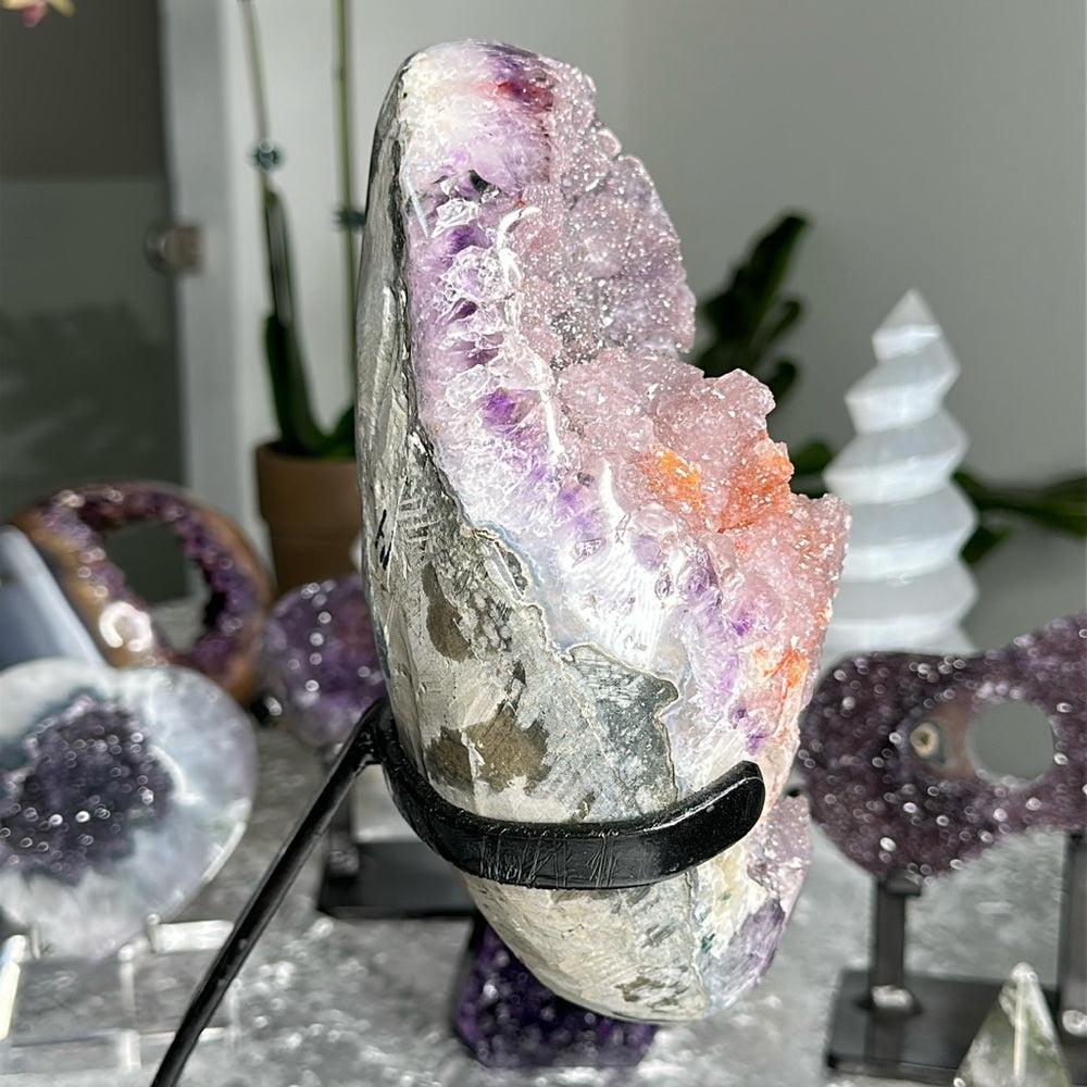 Super Galaxy Amethyst w/ Orange Calcite Statement Piece SGA07