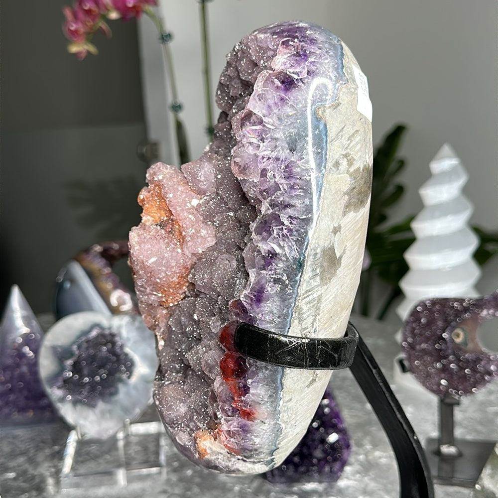 Super Galaxy Amethyst w/ Orange Calcite Statement Piece SGA07