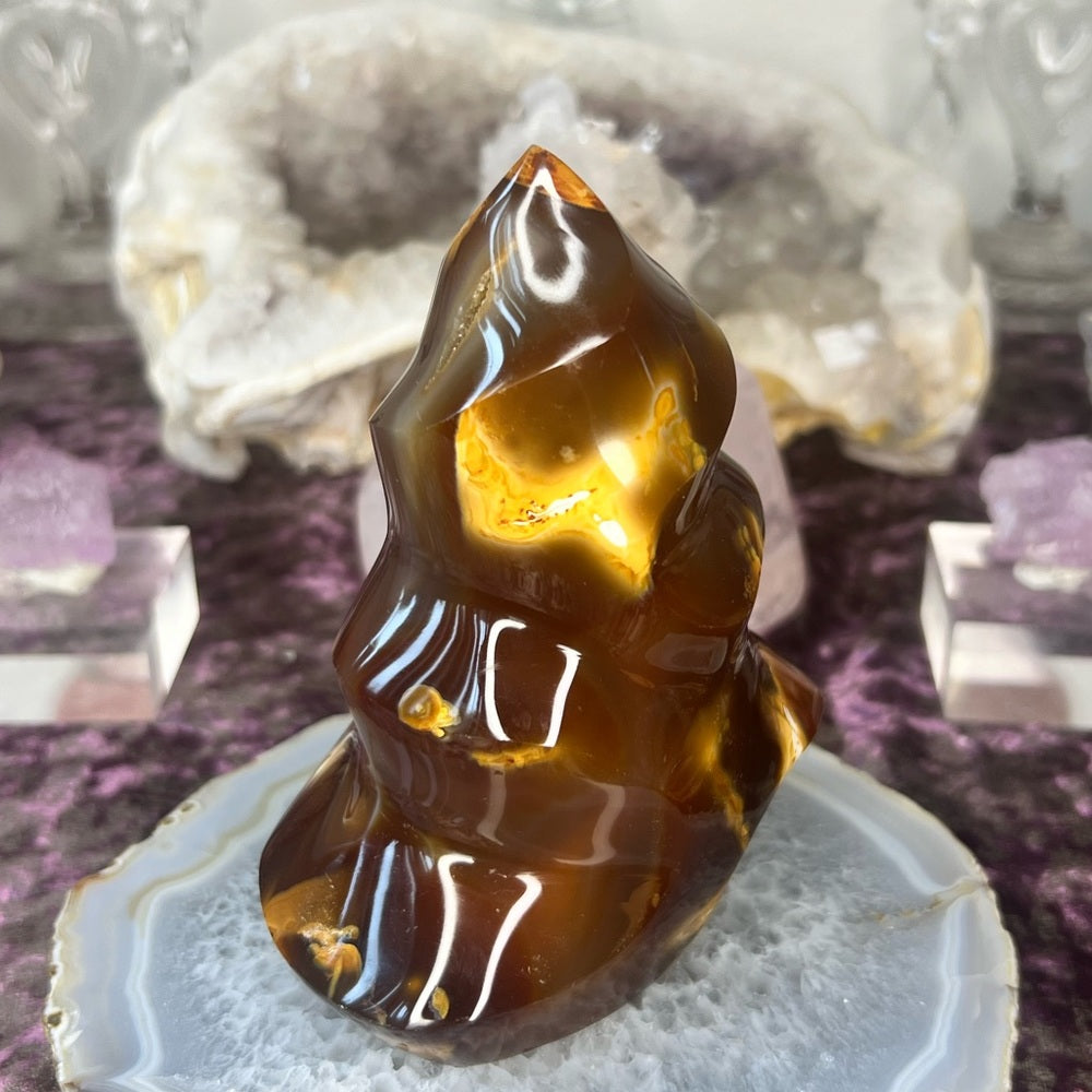 Carnelian Orca Agate Flame - CAF01