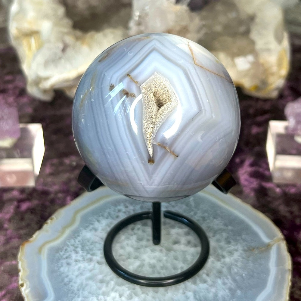 Druzy Orca Agate Sphere - DOS01