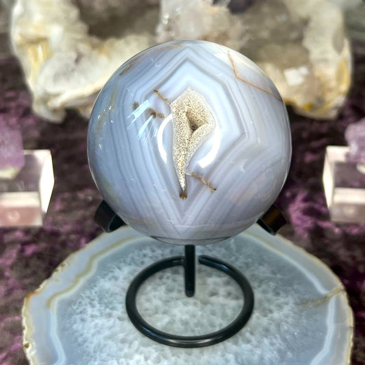 Druzy Orca Agate Sphere - DOS01