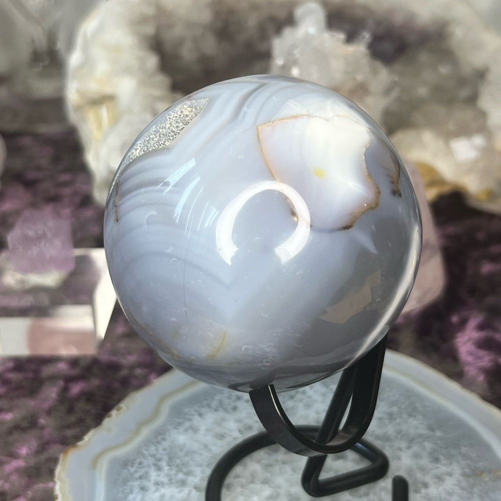 Druzy Orca Agate Sphere - DOS01