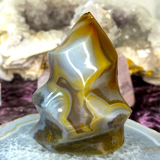 Blue Carnelian Flame - BCF02