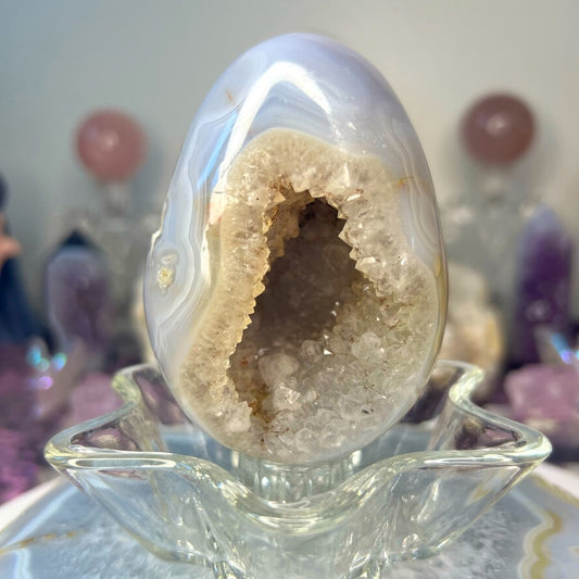 Druzy Blue Agate Egg - DBE01