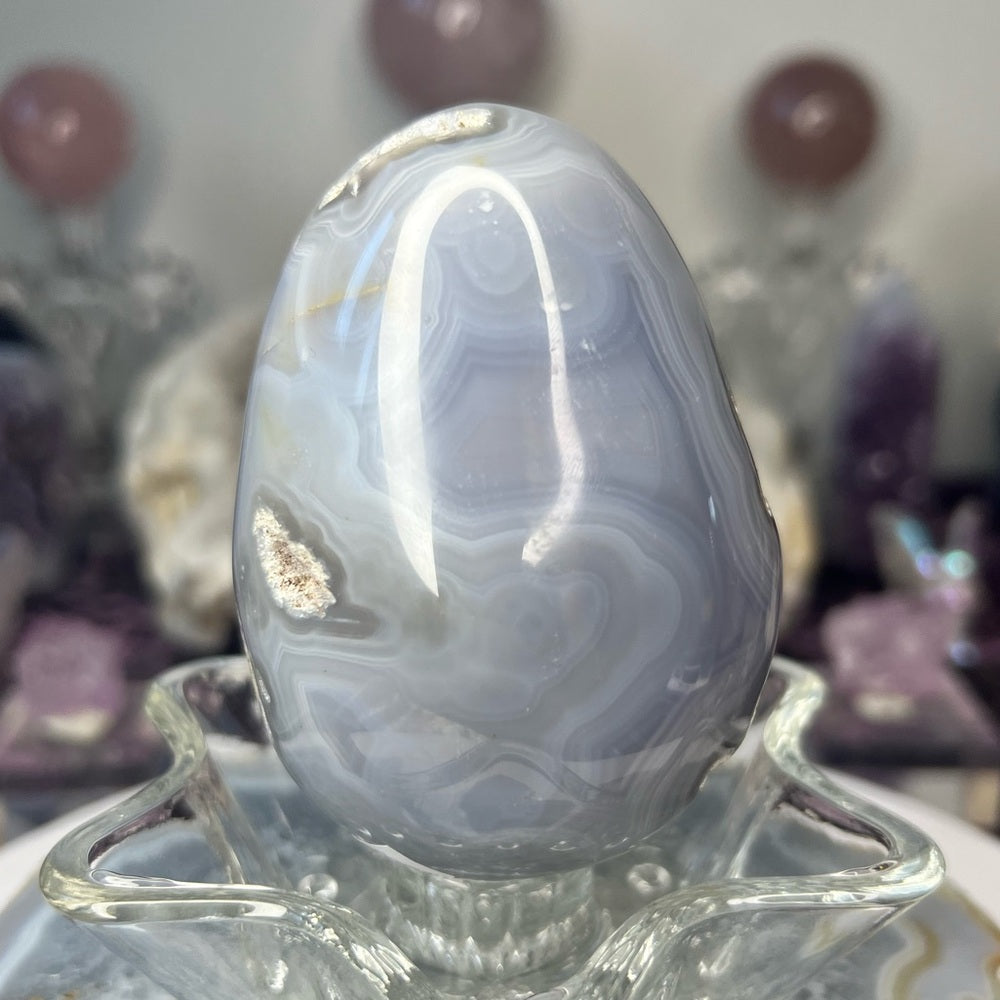 Druzy Blue Agate Egg - DBE01