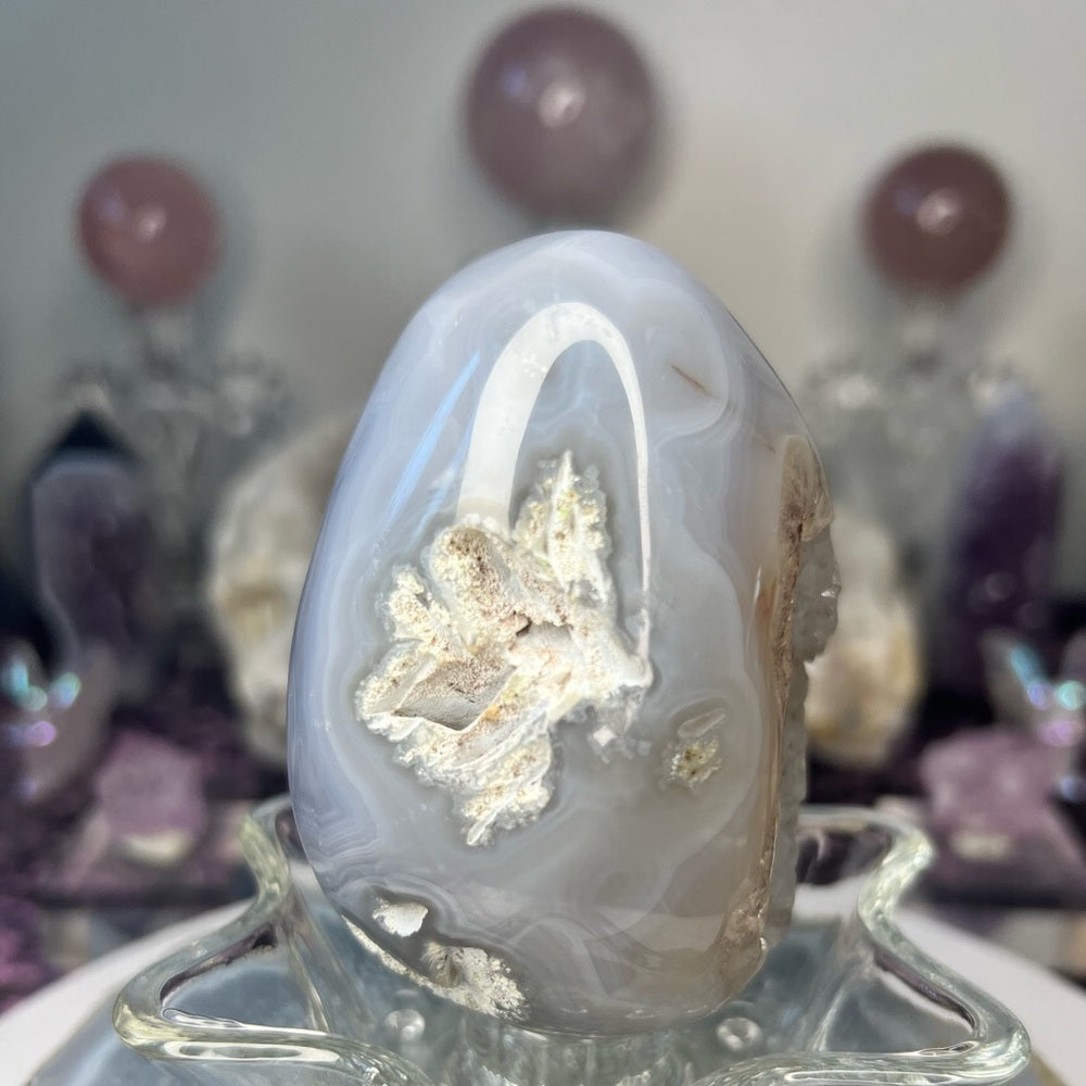 Druzy Blue Agate Egg - DBE01