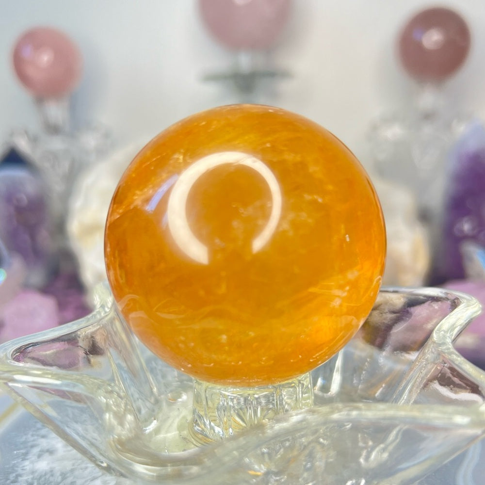 Honey Calcite Sphere - HCS01